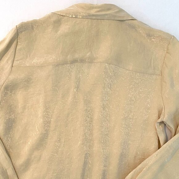 White Stag gold shimmer blouse Womens Medium holidays date night feminine - Picture 7 of 8